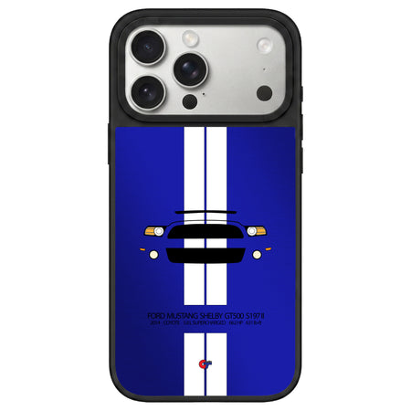 Ford Mustang V Shelby GT500 iPhone Case-Blue-GTmotive Cases