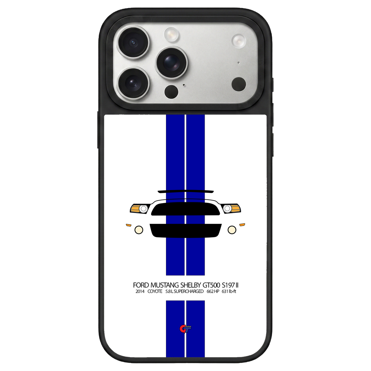 Ford Mustang V Shelby GT500 iPhone Case-White-GTmotive Cases